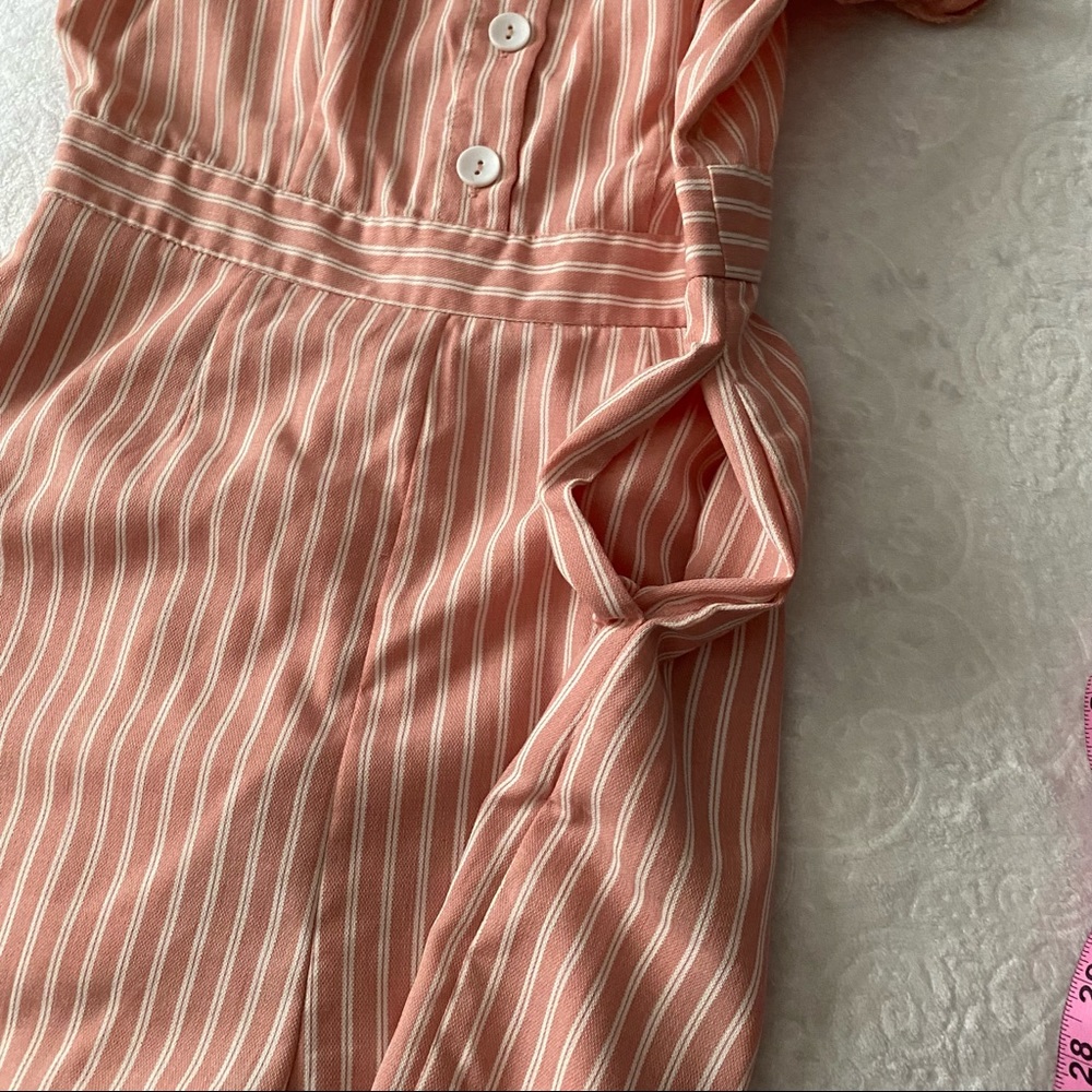 Pink + White Ruffle Chest Romper - Picture 5 of 12